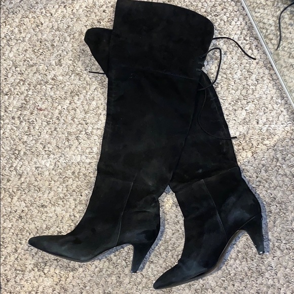 suede above the knee boots